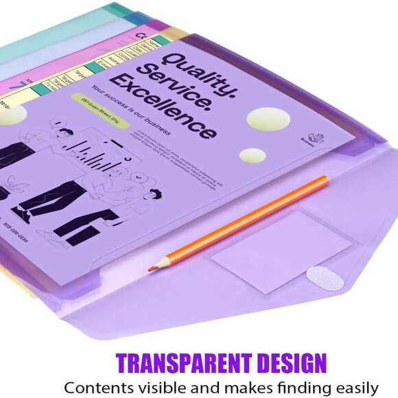 24 Pack Plastic Envelopes Poly Envelopes, Clear Document Folders  Letter A4 Size - Picture 5 of 8